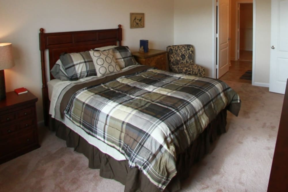 Well-furnished bedroom at Compass Landing in Newport, North Carolina