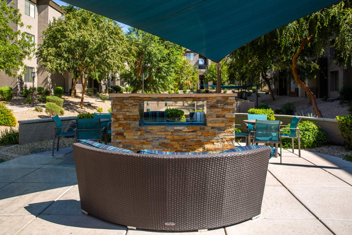 Outdoor lounge area at Ascent at Papago Park in Phoenix, Arizona