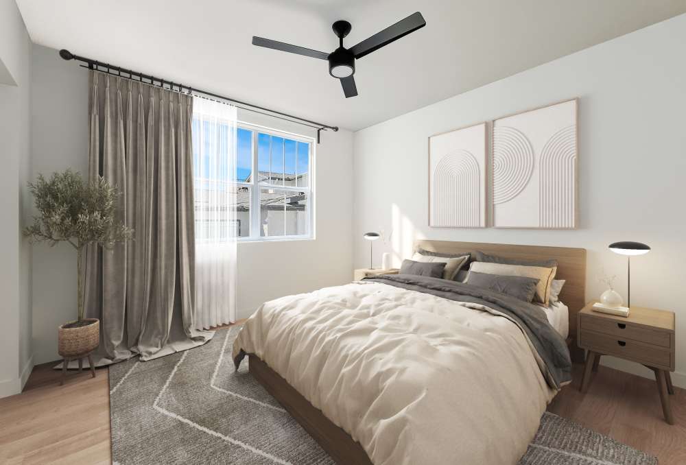 Beautiful bedroom at RIVA Solana Beach in Solana Beach,California