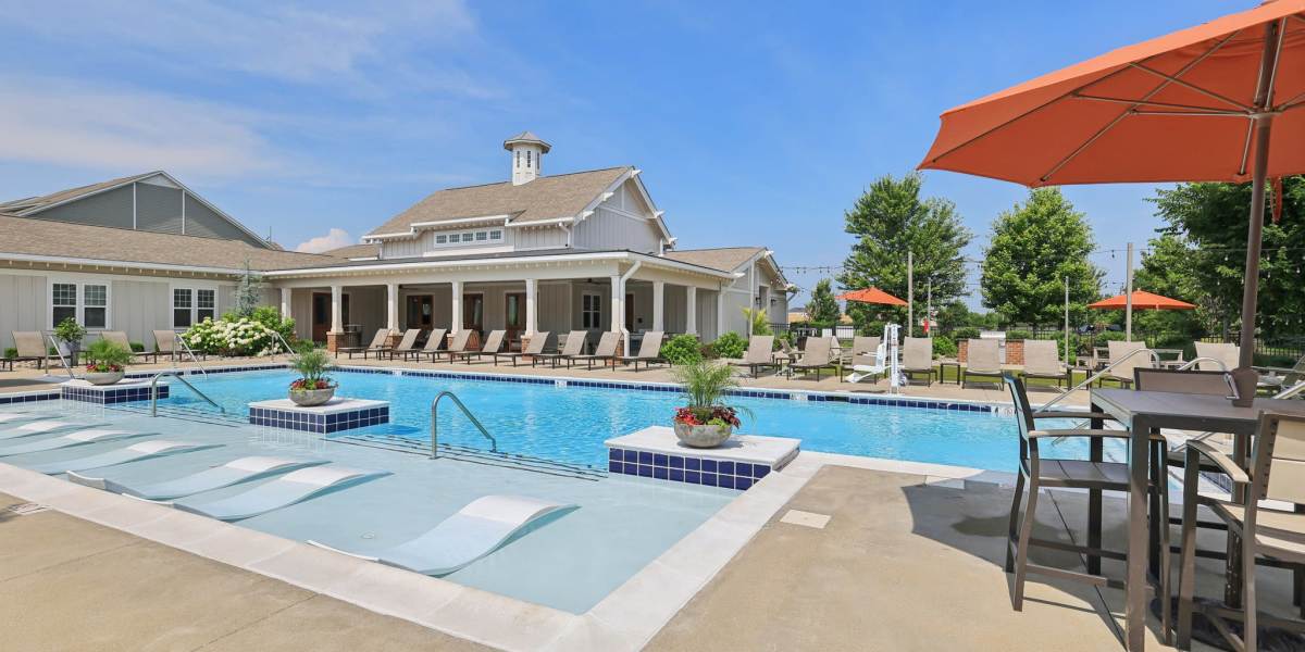 Resort-style swimming pool at Lauth Communities in Carmel, Indiana