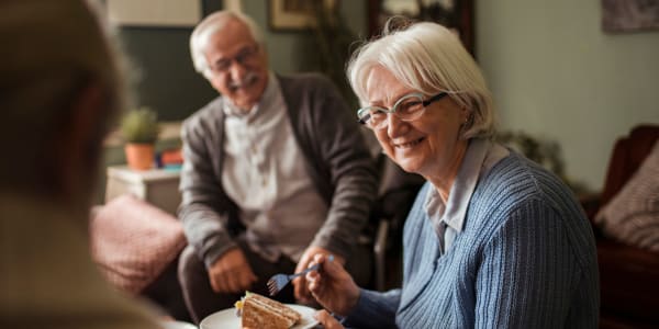 Residents meeting for a meal at Fair Oaks Health Care Center in Crystal Lake, Illinois