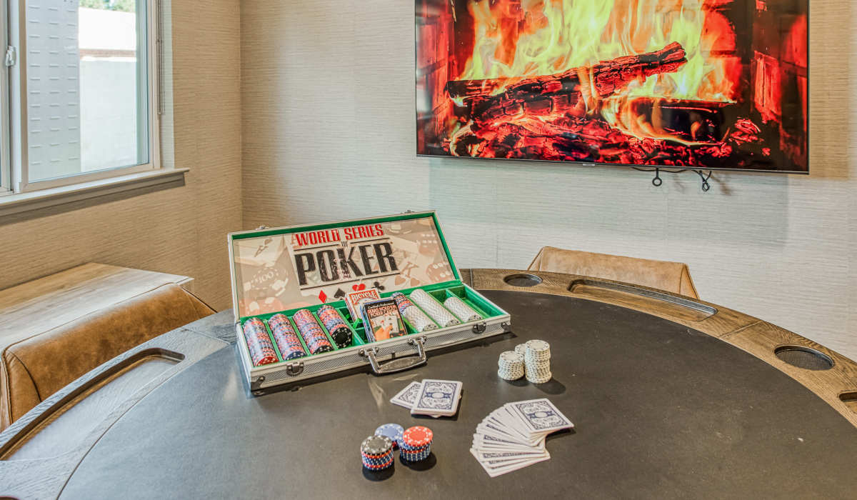 Board games in the clubhouse at Westwood Bluffs in Fresno, California