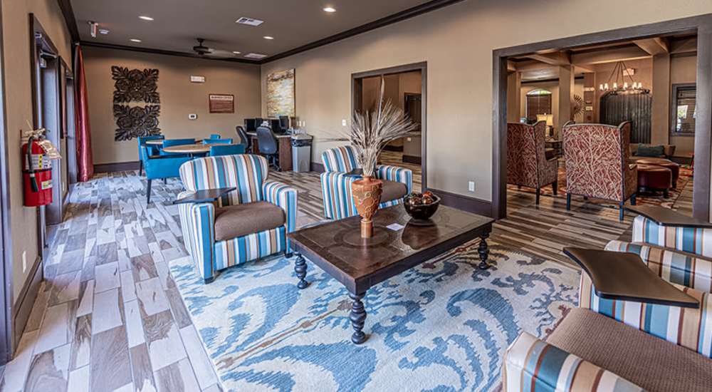 Clubhouse with its premium features at Sunset Lodge in Odessa, Texas     