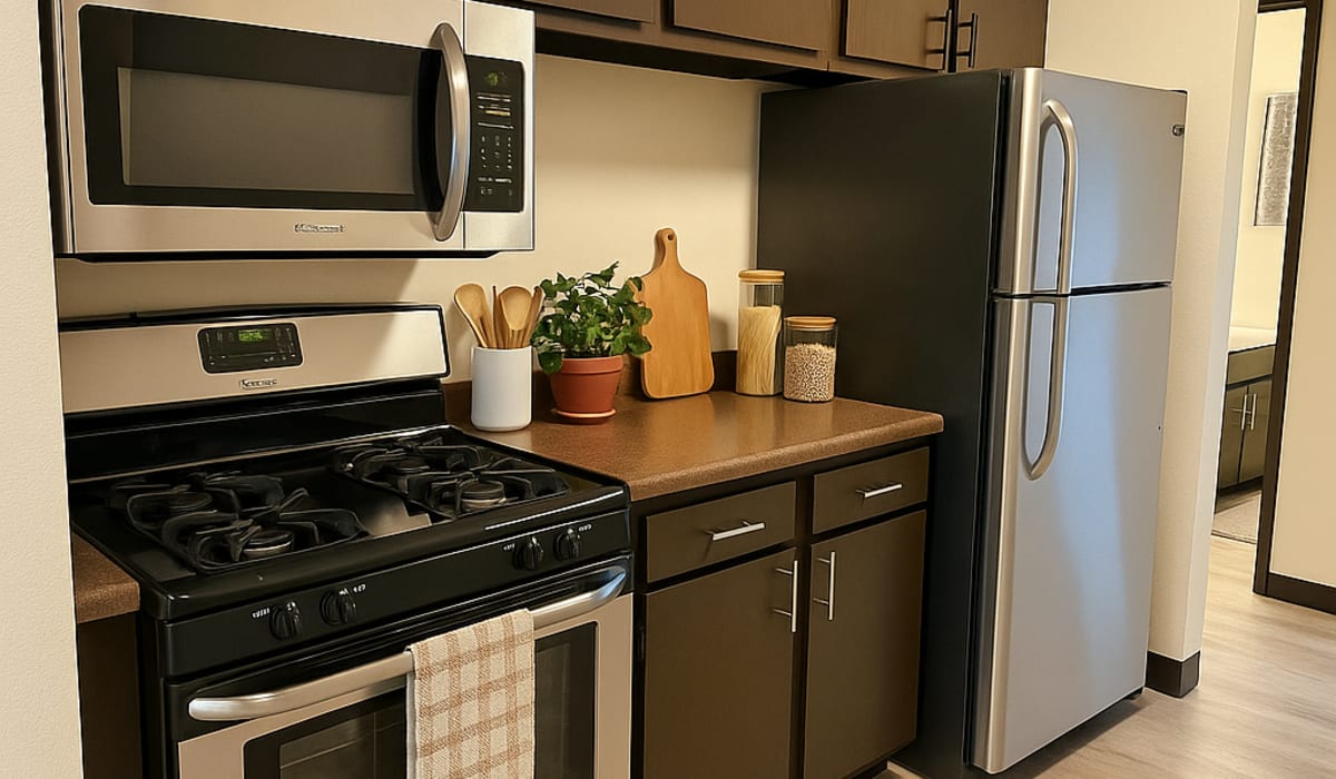 Kitchen area at Cedars of Edina in Edina, Minnesota