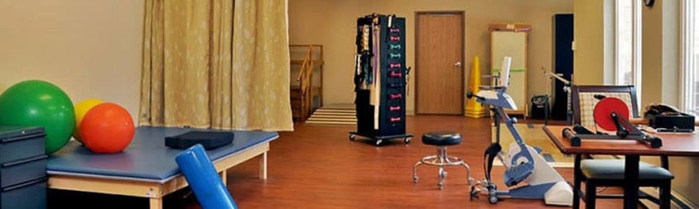 Resident therapy gym at Geneva Lake Manor in Lake Geneva, Wisconsin