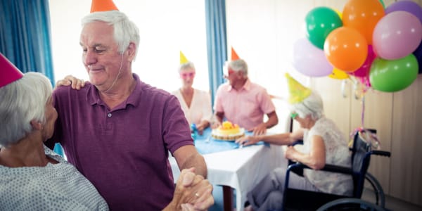 Residents celebrating a birthday at The Residences on Forest Lane in Montello, Wisconsin