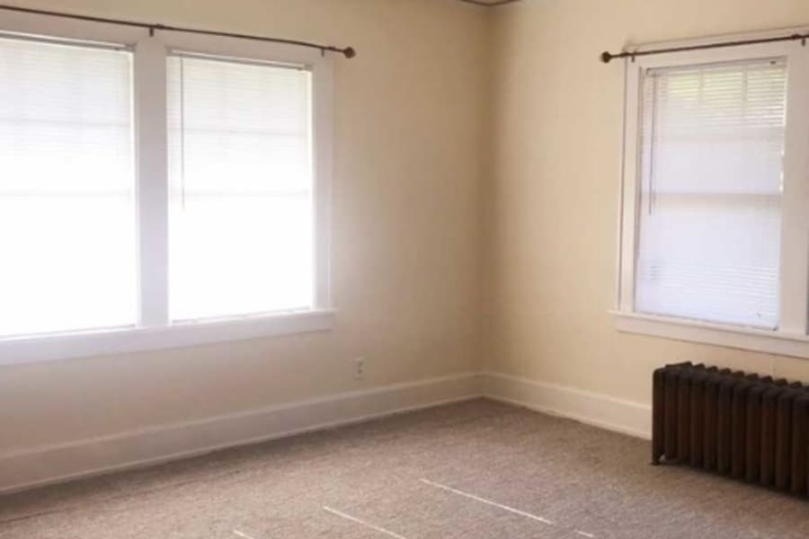 Large open living room in Des Moines, Iowa at University Avenue Apartments