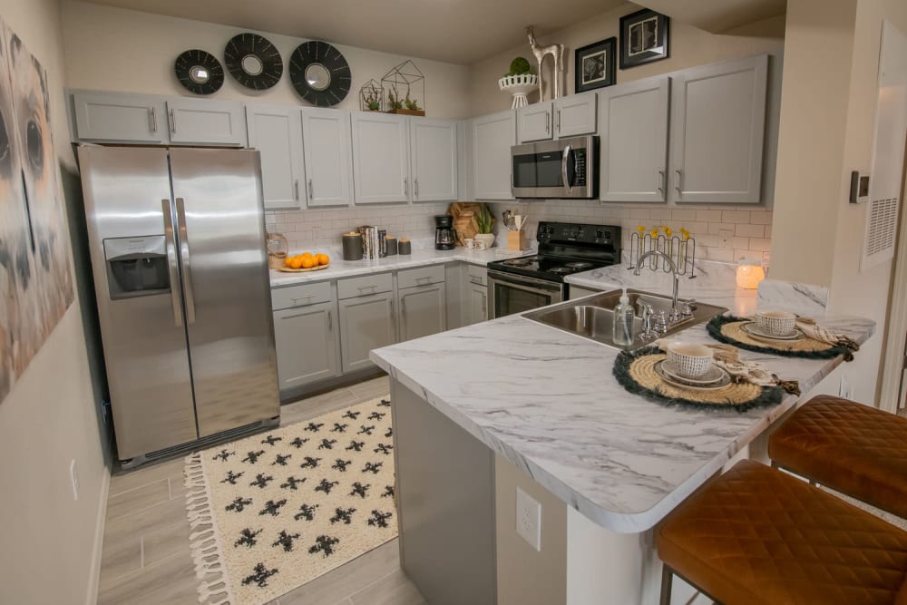 Spacious kitchen at Redbud Ranch Apartments in Broken Arrow, Oklahoma