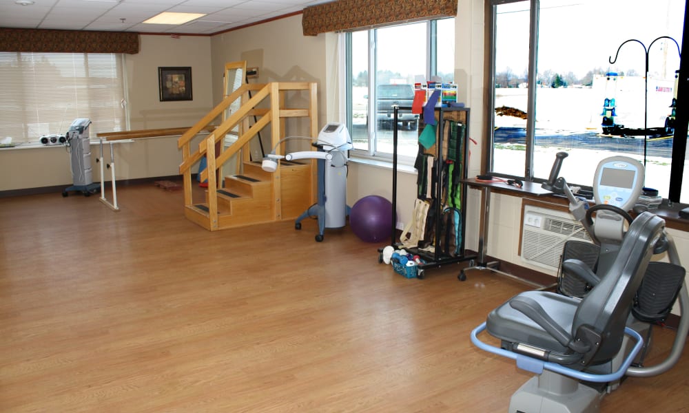 Physical therapy equipment at East Troy Manor in East Troy, Wisconsin