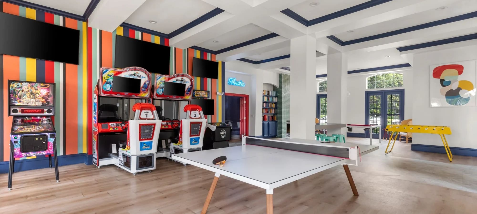 Game Room and Arcade area at Harbortown Luxury Apartments in Orlando, Florida