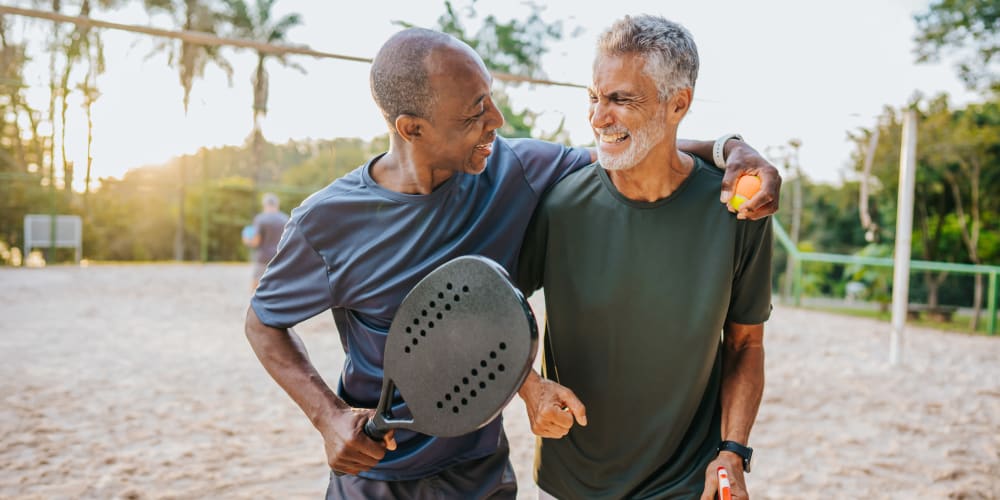 Residents playing pickeball near The Atwater at Nocatee in Ponte Vedra, Florida