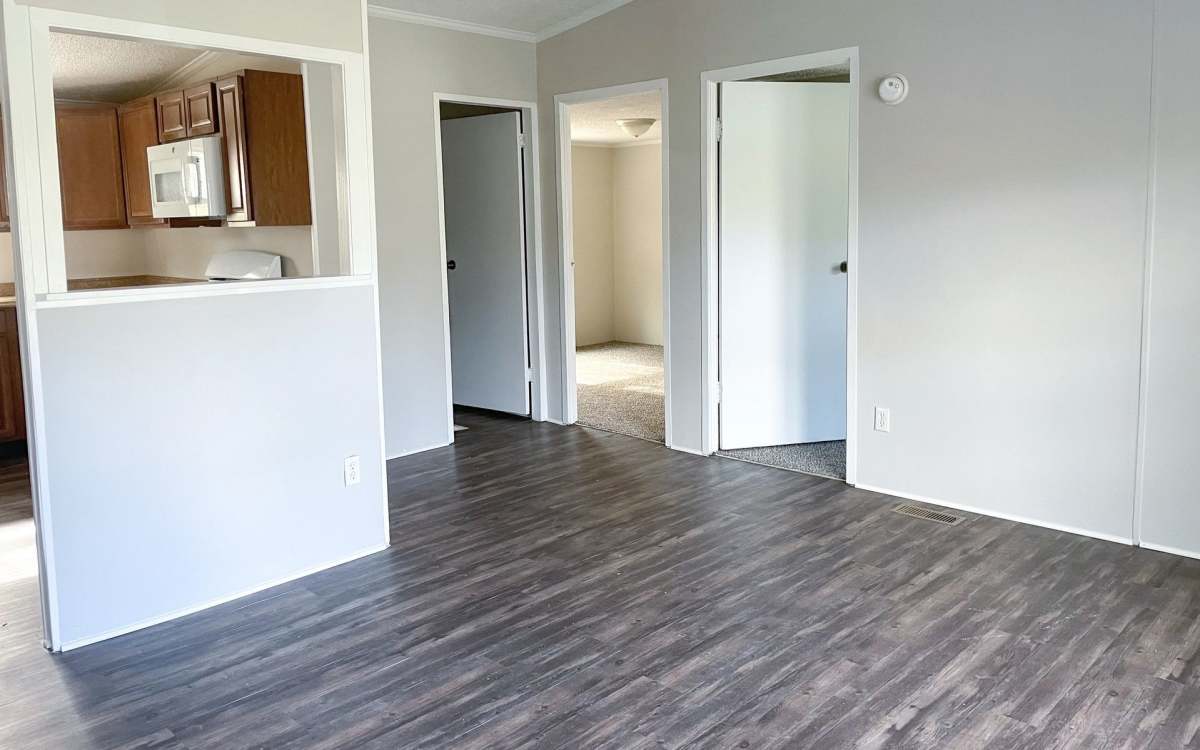 Living area in the apartment house at Fairview Crossing in Scottsburg, Indiana
