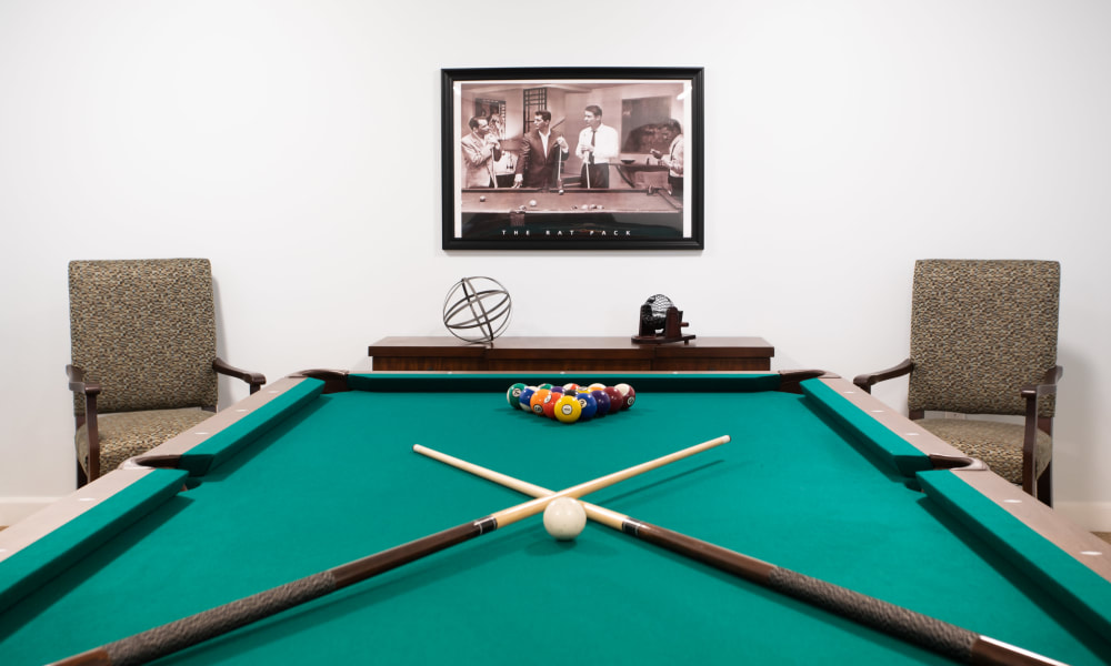 Billiards table at Serenity in East Peoria, Illinois