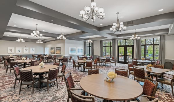 A spacious dining room at Anthology of Midlothian in North Chesterfield, Virginia.