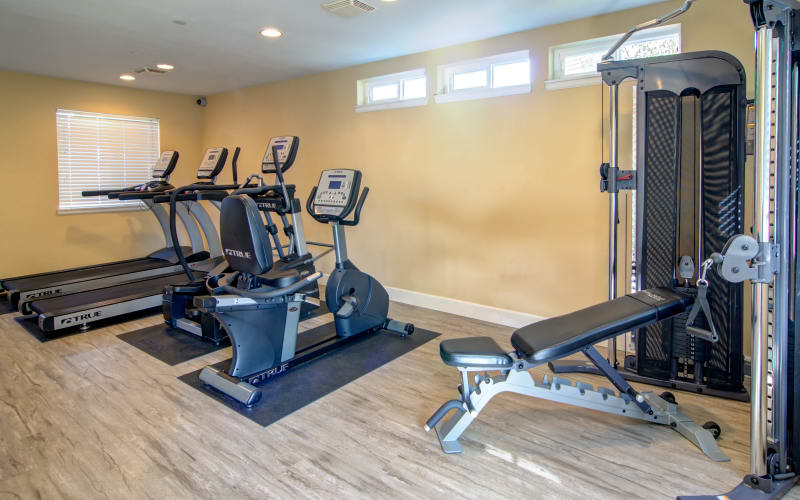The fitness center at The Addison Apartments in Vancouver, Washington