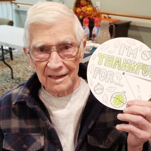 A happy resident at Canoe Brook Assisted Living & Memory Care in Catoosa, Oklahoma