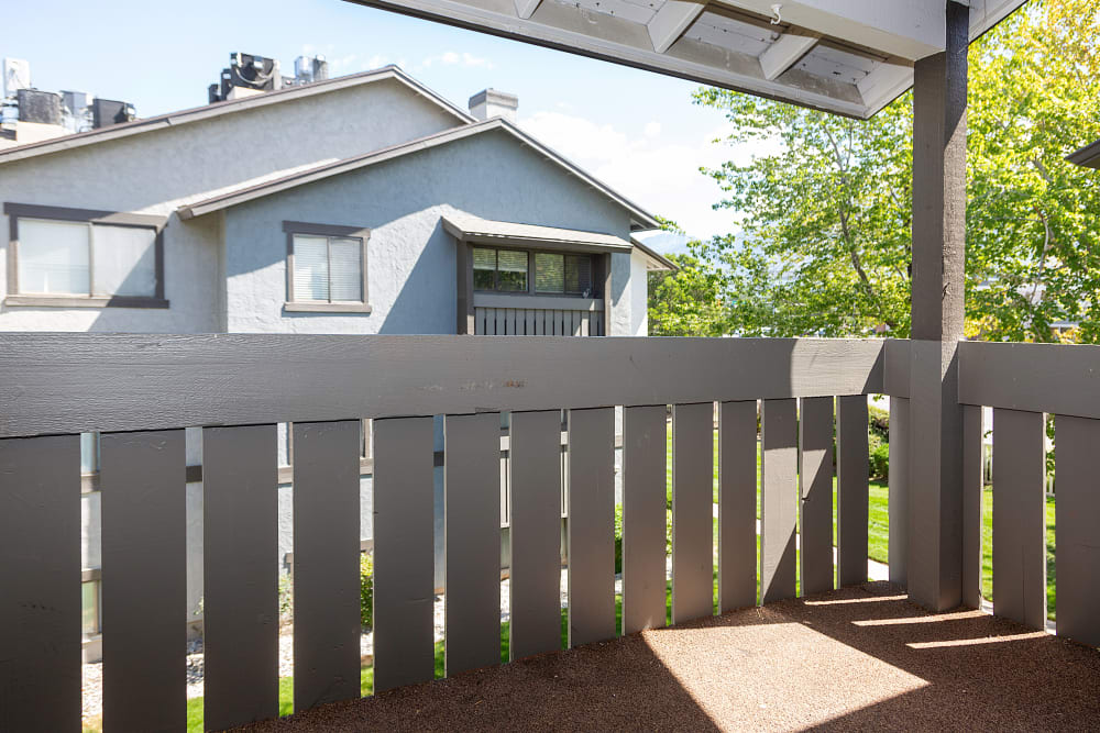 Frenced patio at Springs of Country Woods Apartments in Midvale, Utah