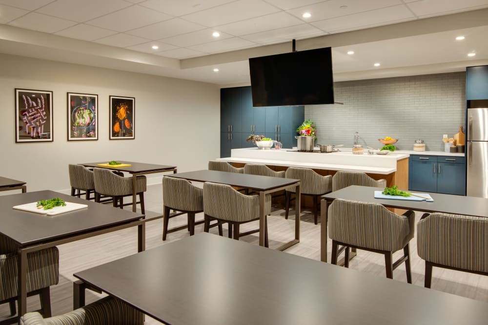Cooking classroom available for residents of Sage Glendale in Glendale, California