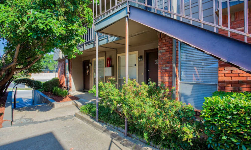 Exterior shot at McCart Apartment Homes in Fort Worth,Texas
