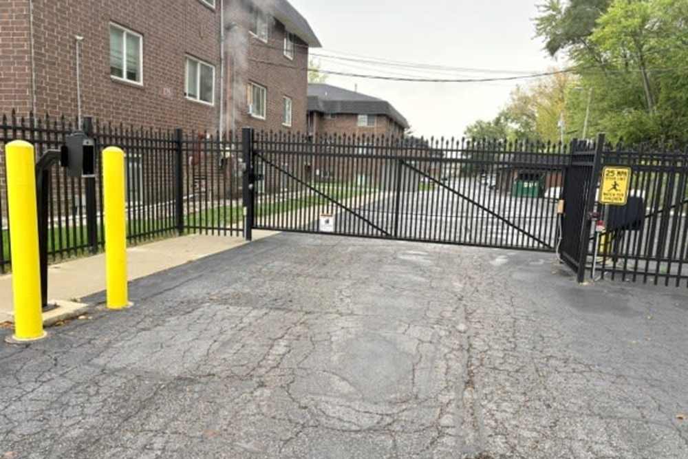 Entrance gate of Edgewood Group Apartments in Merrillville, Indiana