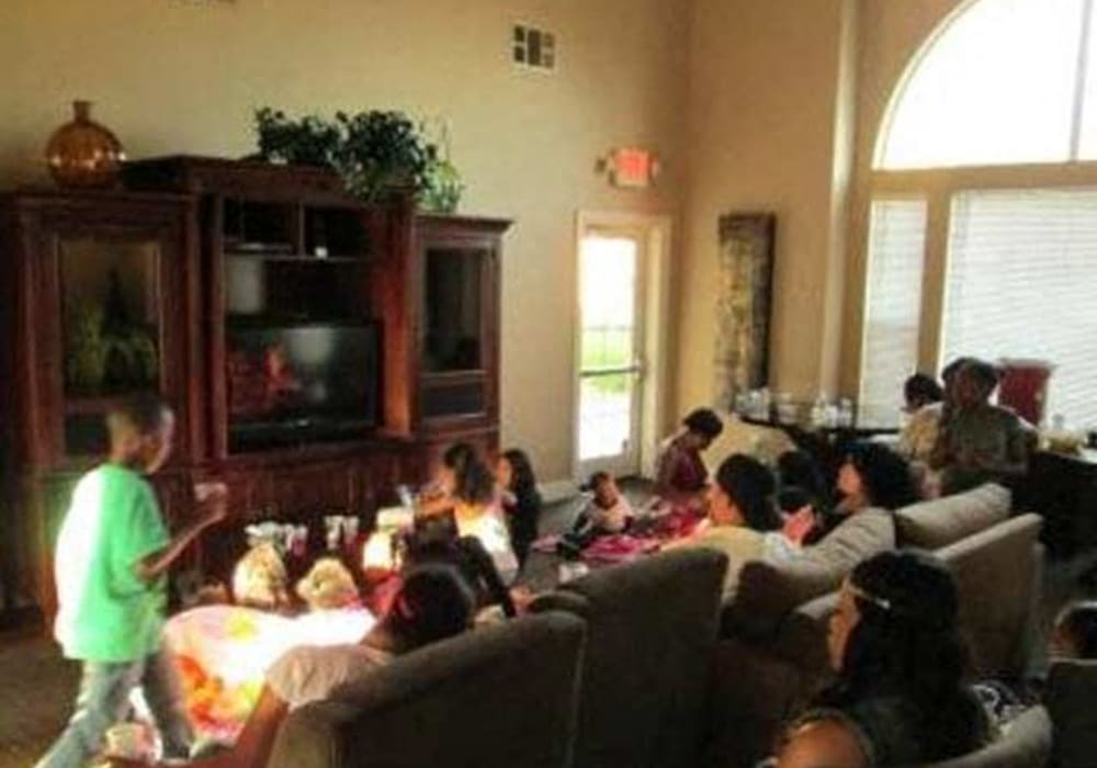 Residents gathering in the clubhouse at Sommerset Place in Sacramento, California