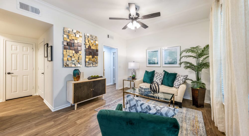 Resident living space in a model home at The Pines on Spring Rain in Spring, Texas