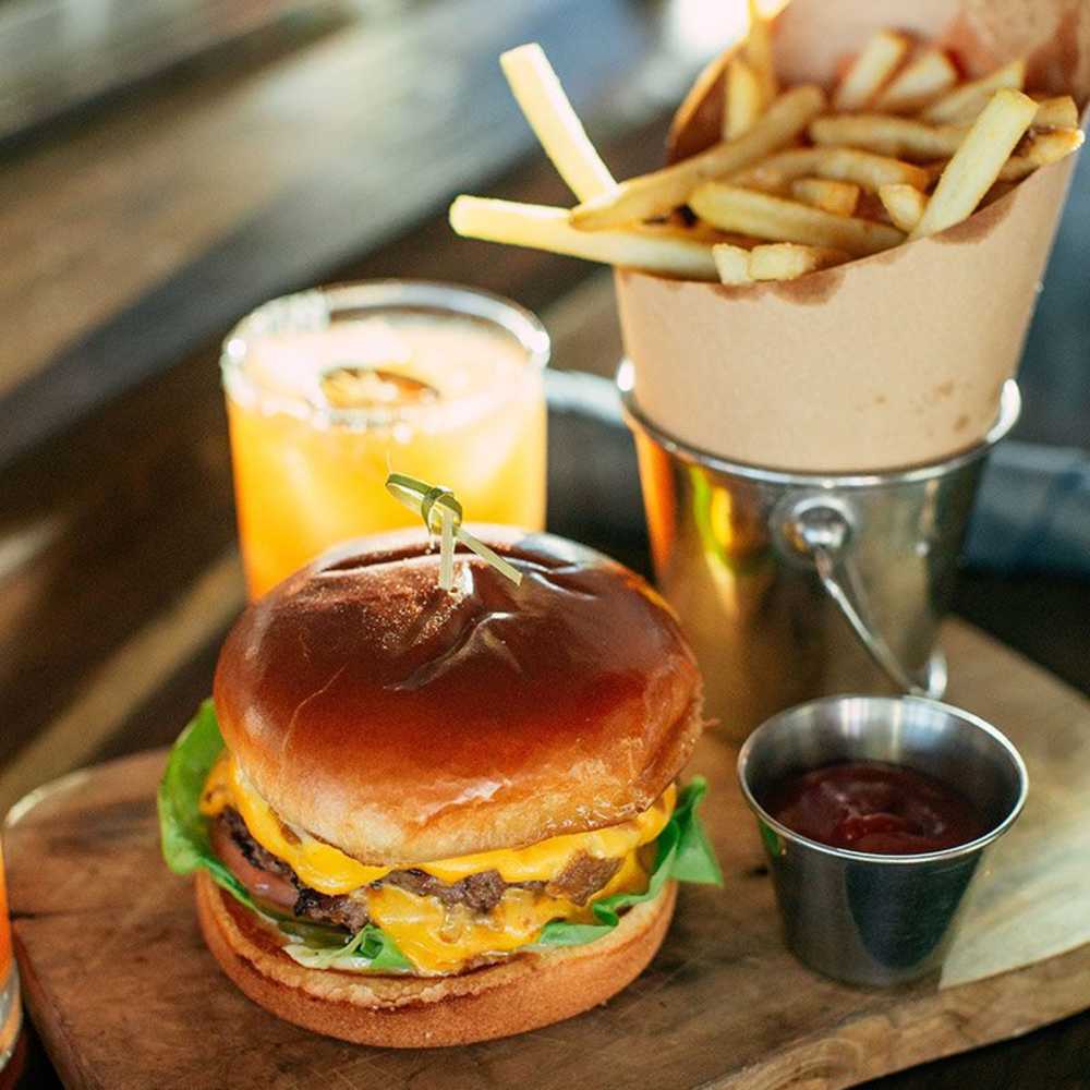 Burger and fries at 805 Lea in Nashville, Tennessee