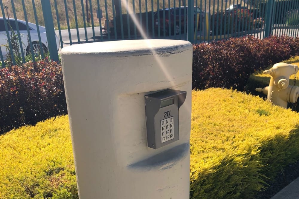 A keypad at the entryway at Storage Star Folsom in Folsom, California