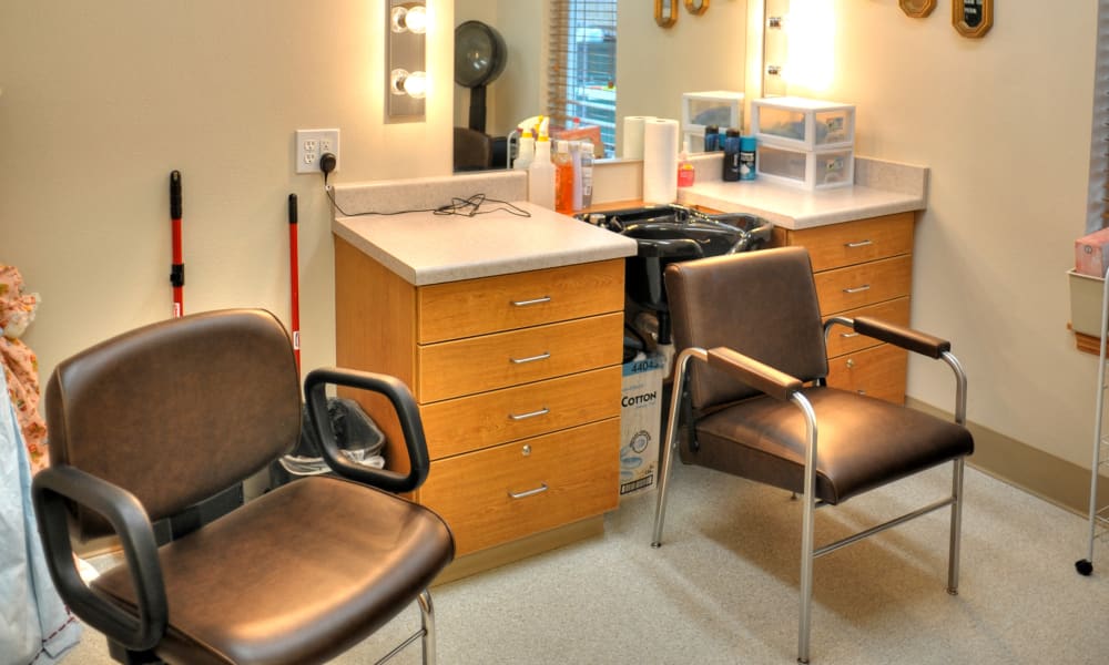 Facility barbershop and salon at The Residences on Forest Lane in Montello, Wisconsin