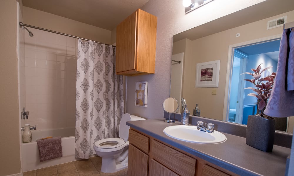 Bathroom at The Remington Apartments in Wichita, Kansas
