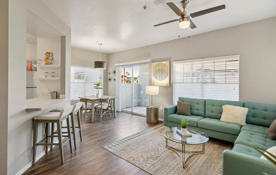 Living room at Luxe @ Ocotillo in Chandler, Arizona
