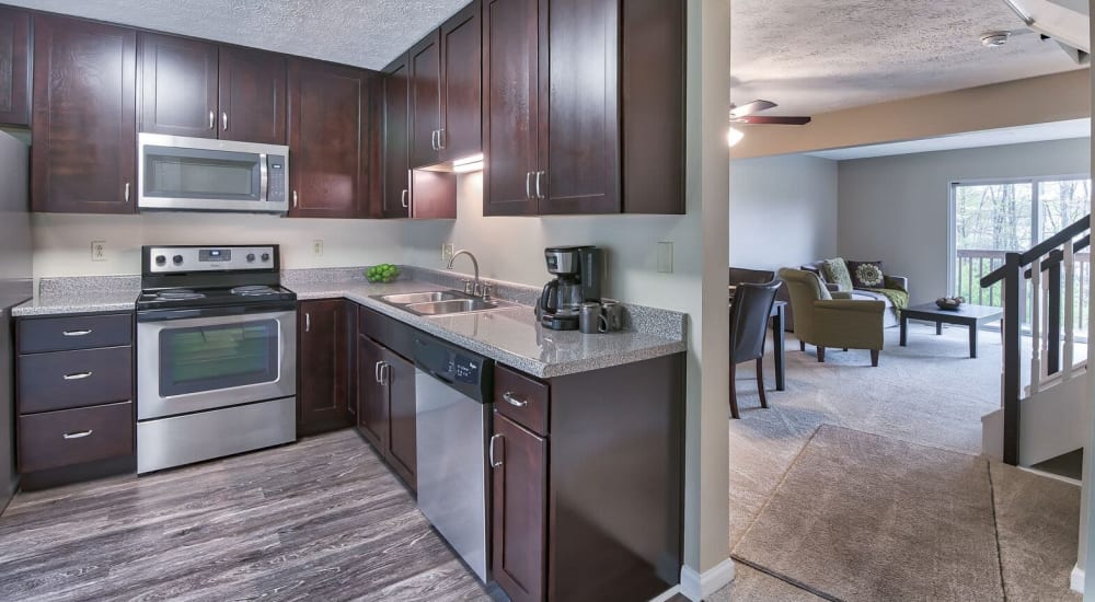 Upgraded kitchen at Hawthorne Community in Oakdale, Pennsylvania