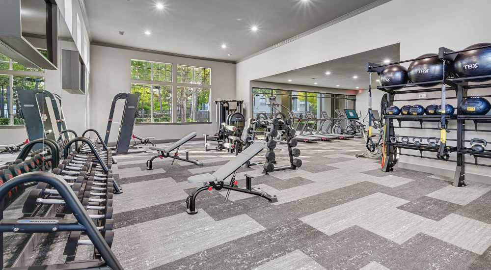 Premium-looking fitness center at Lyndon in Houston, Texas