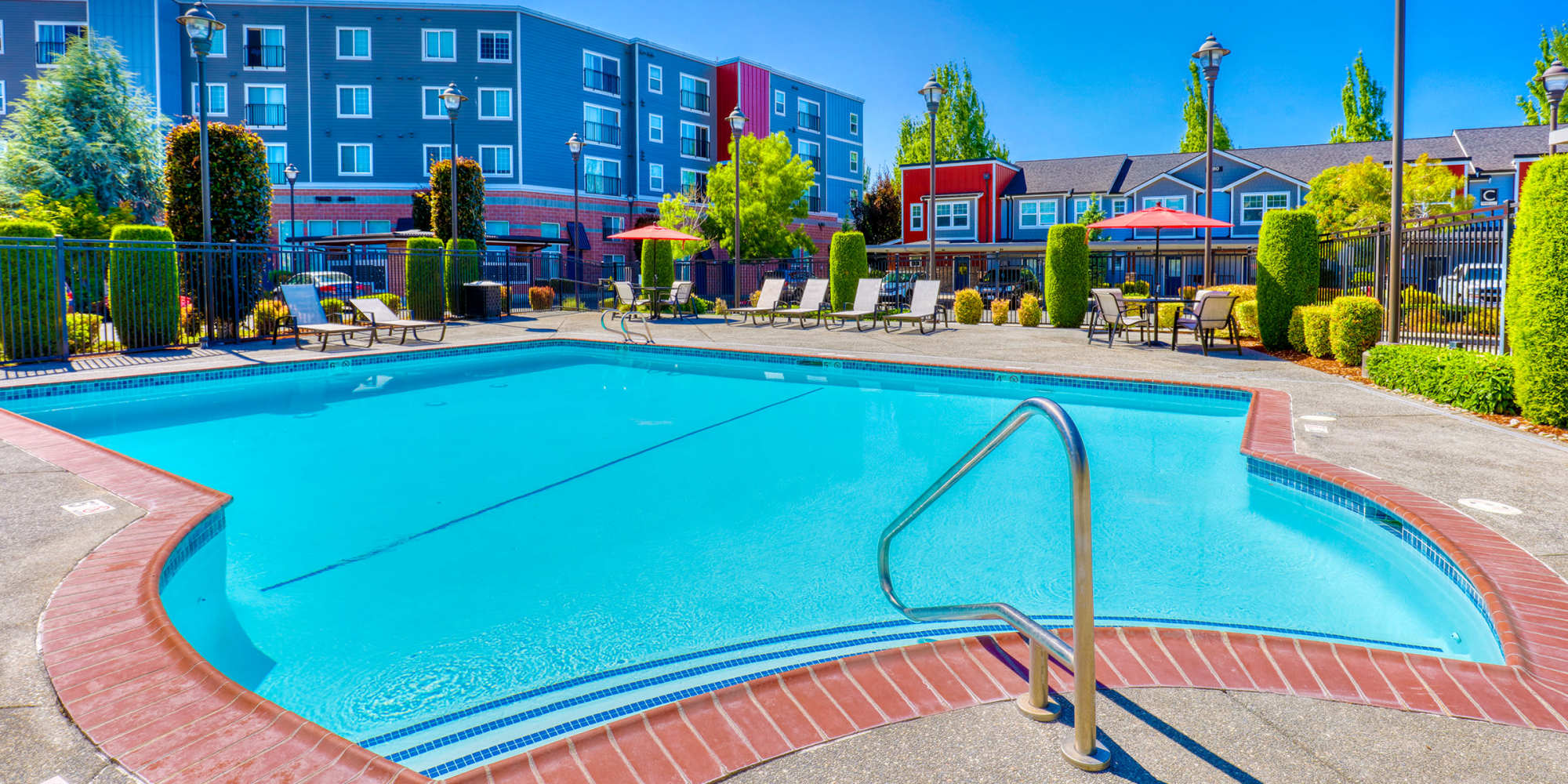 Swimming pool at Trax at Dupont Station in Dupont, Washington