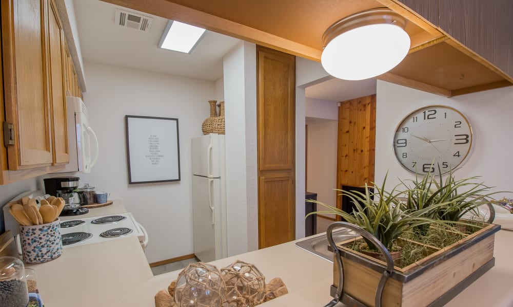 Kitchen at The Warrington Apartments in Oklahoma City, Oklahoma