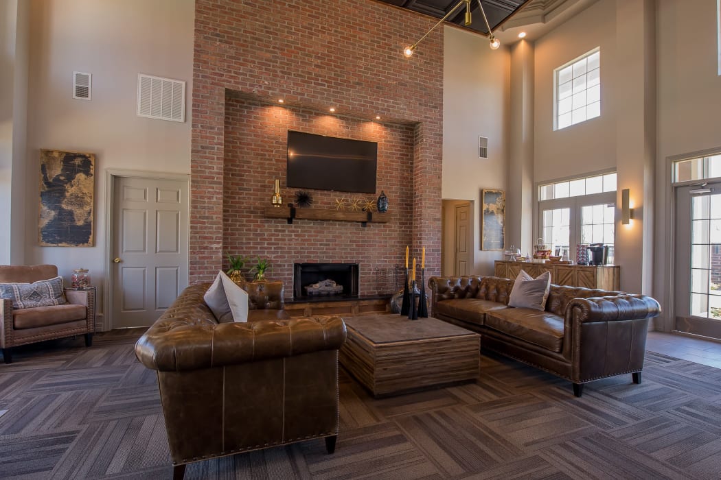 Clubhouse with vaulted ceilings at The Remington Apartments in Wichita, Kansas