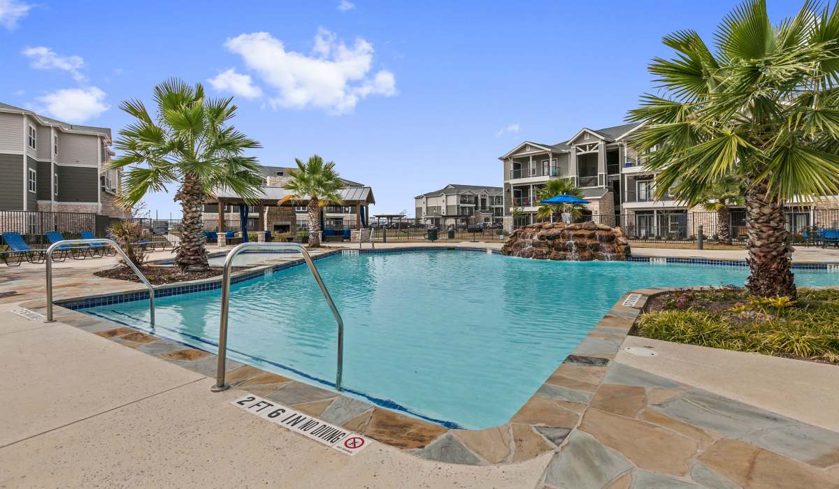 Salt water swimming pool at Canyon House in New Braunfels, Texas