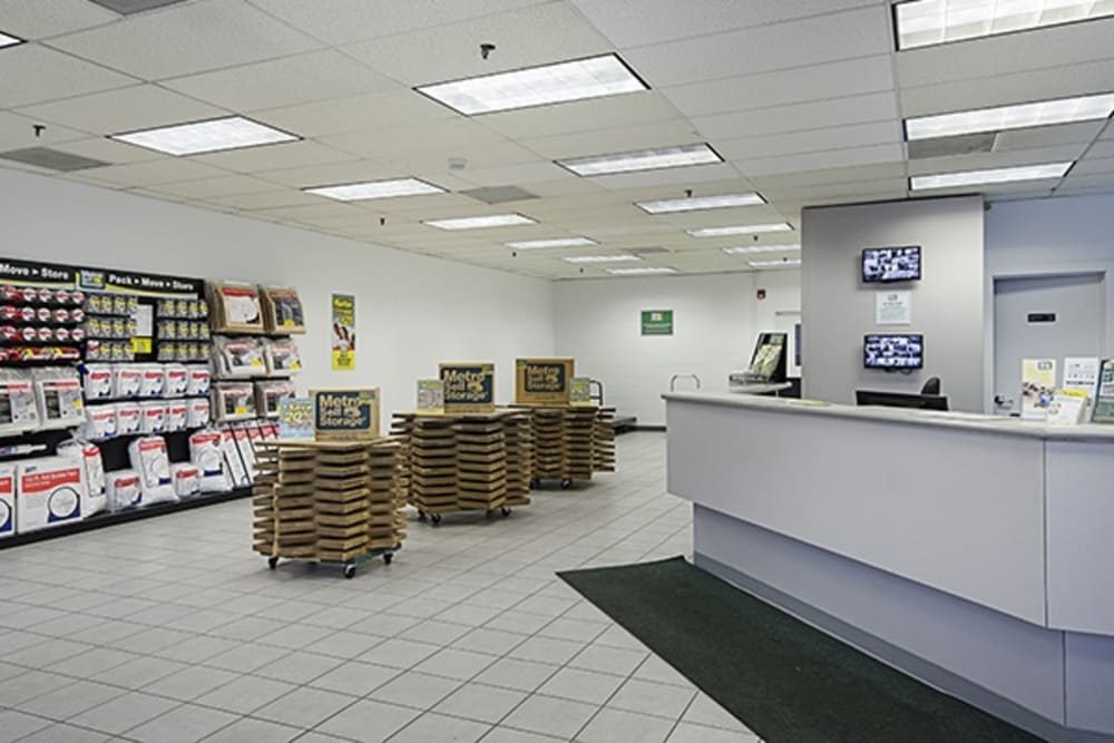 Interior view reception at Metro Self Storage in Chicago, Illinois