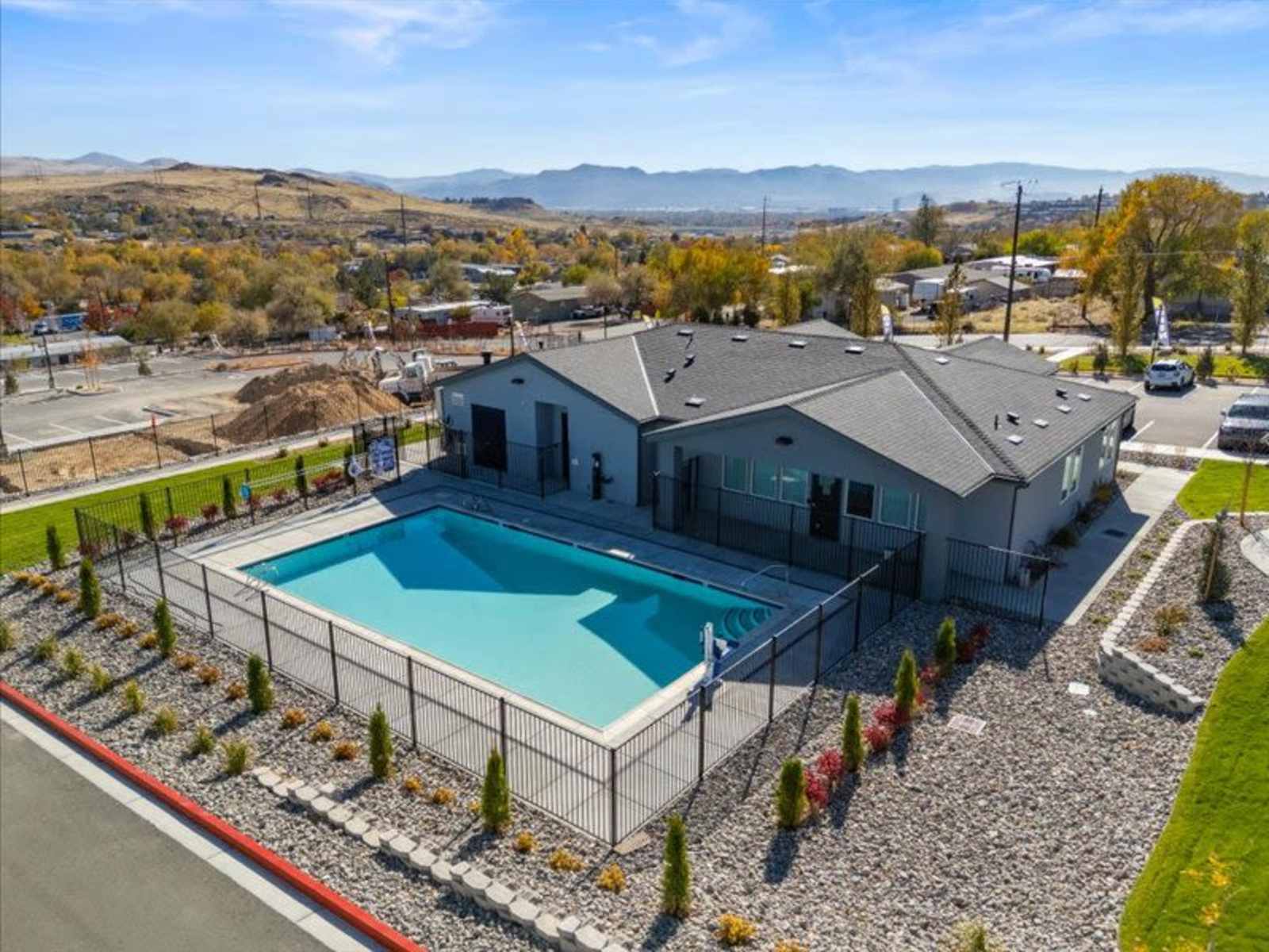 Property pool top view at The Ridge at Sun Valley in Sun Valley, Nevada