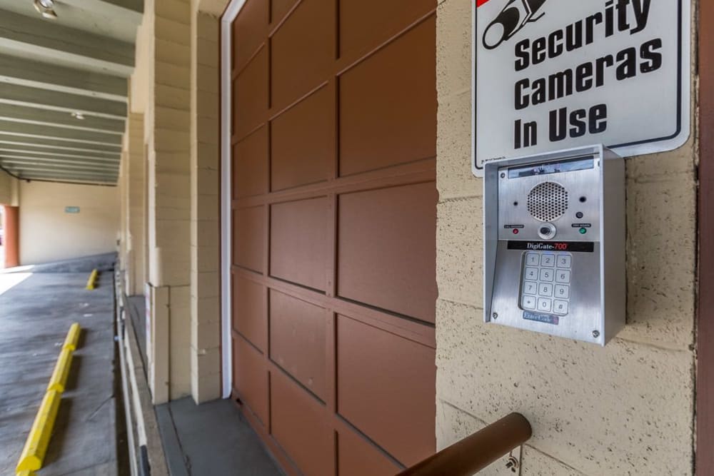 Security features at A-1 Self Storage in Portland, Oregon.