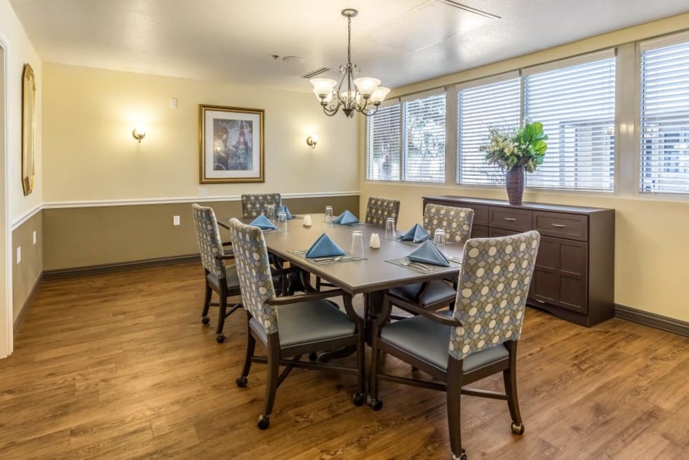 A dining room at Peaks at Millcreek in Salt Lake City, Utah