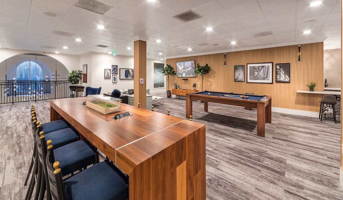 Interior of a clubhouse at Plaza at Sherman Oaks in Sherman Oaks, California