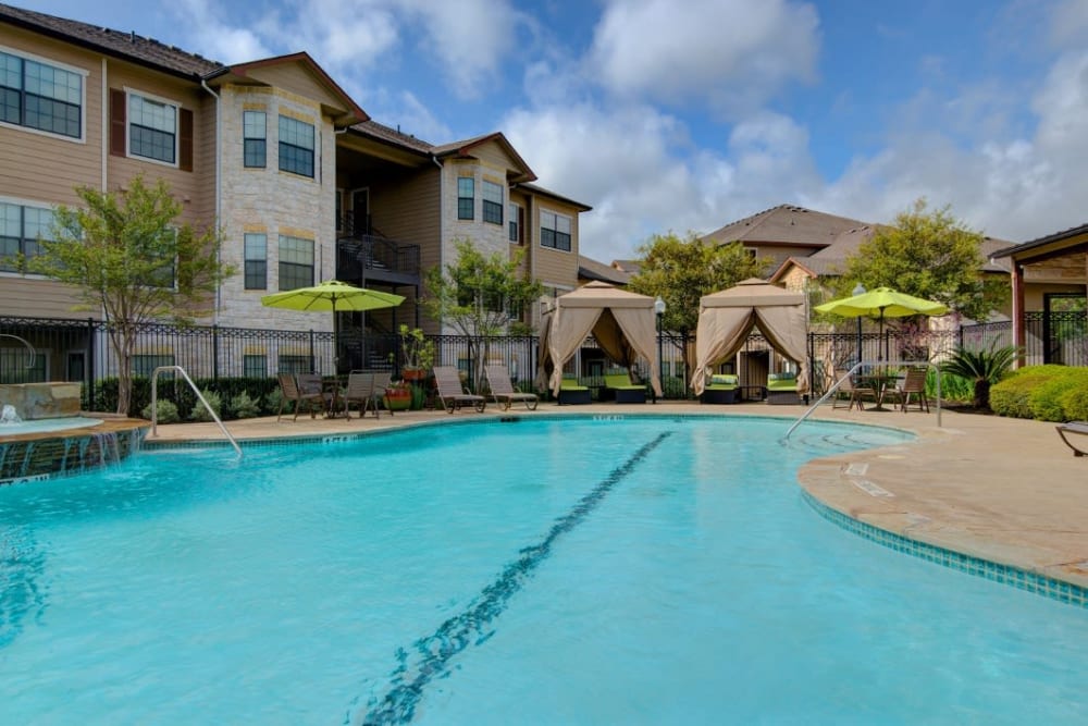 Sparkling pool at Park Hudson Place in Bryan, Texas