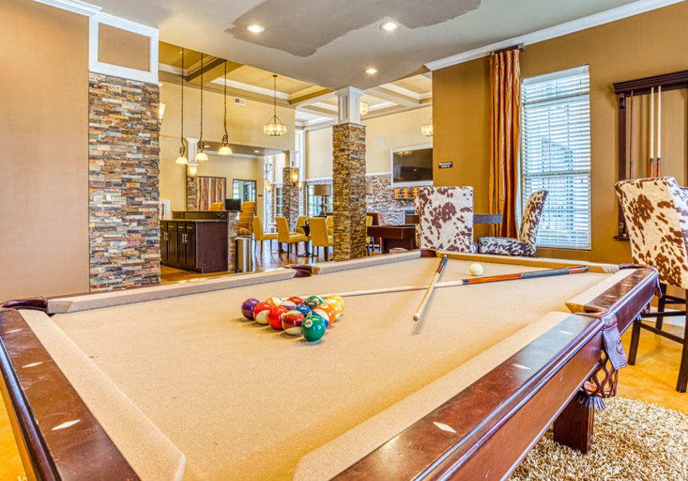 Clubhouse pool table at Arrington Ridge in Round Rock, Texas