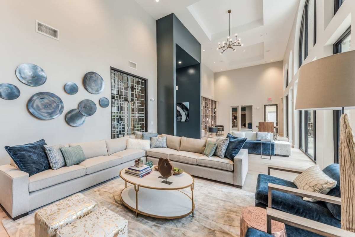 Clubhouse with comfortable seating at Villas At Bunker Hill, Houston, Texas