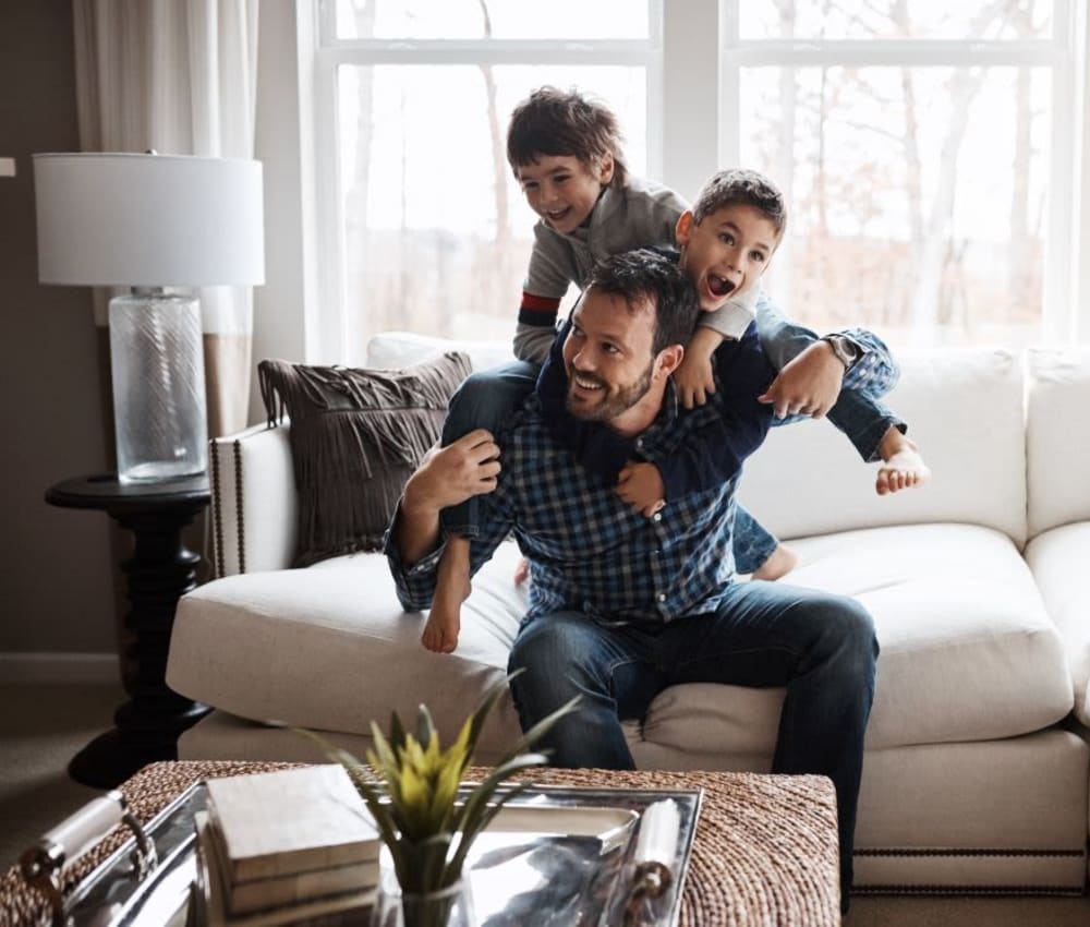 Residents playing in their home at Avery at Moorpark in Moorpark, California