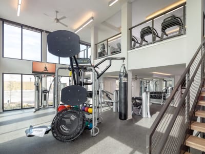 State-of-the-art gym at Latitude at Presidio in Cedar Park, Texas