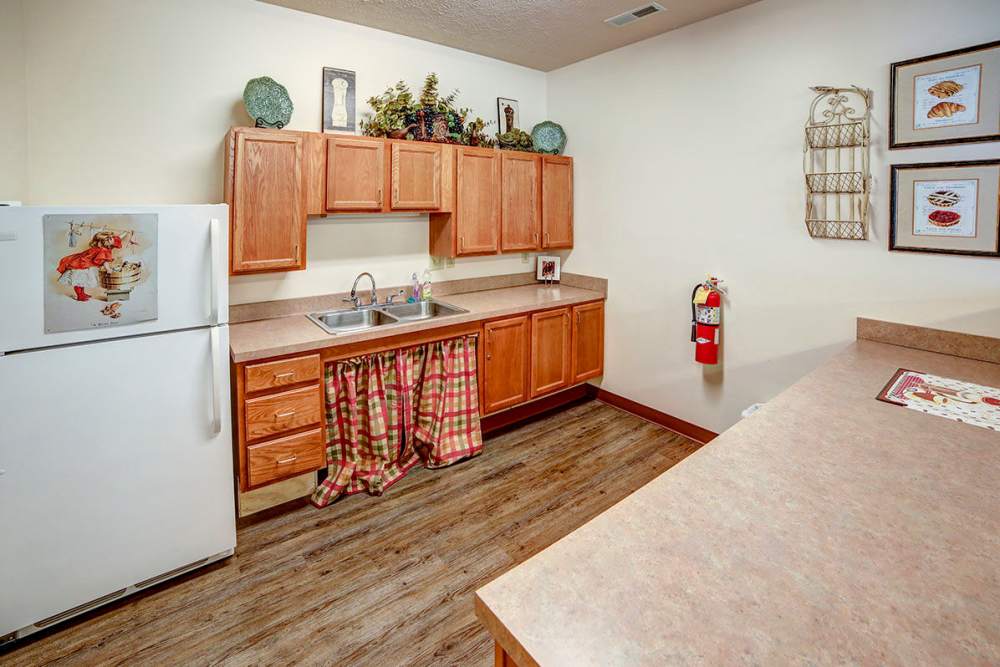 Community kitchen at Brentwood Greene in Kokomo, Indiana