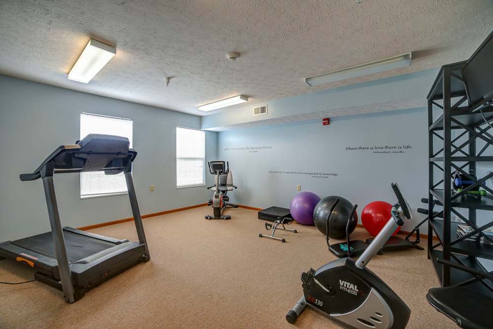 Fitness center at Brentwood Greene in Kokomo, Indiana