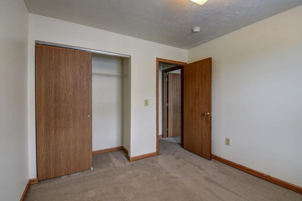 Spacious closets of apartment bedroom at Greene Gables in Ridgeley, West Virginia